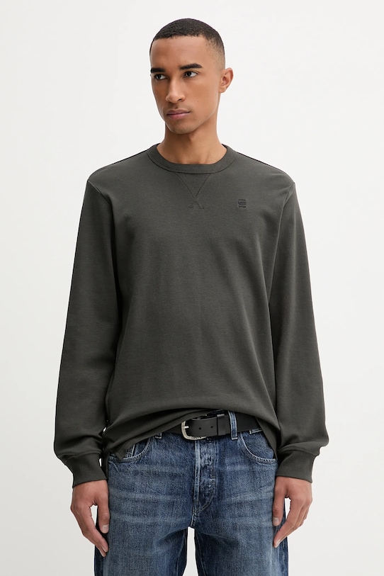 G-Star longsleeve bawełniany bawełna zielony D25076.D976