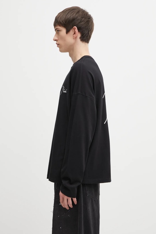 RHUDE longsleeve bawełniany Classique reverse RHFW25TT10012 czarny AW25