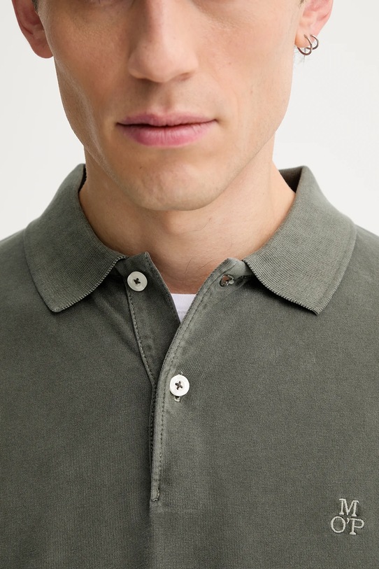 Bavlněné tričko s dlouhým rukávem Marc O'Polo 528223655004 zelená