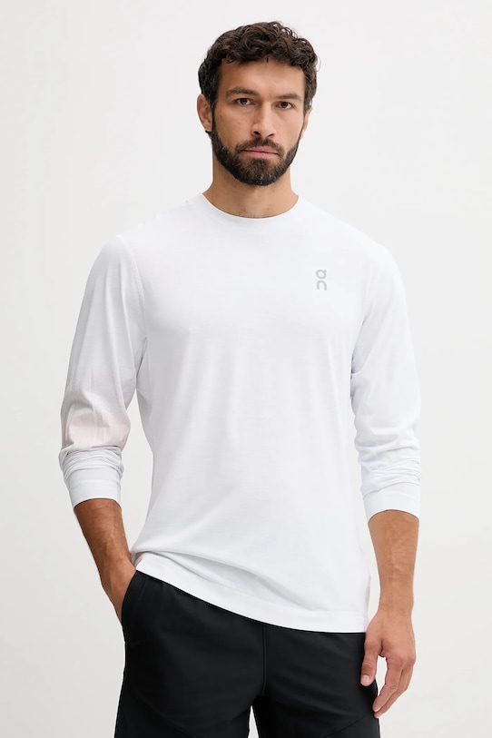 On longsleeve treningowy regular biały 1MF30510069