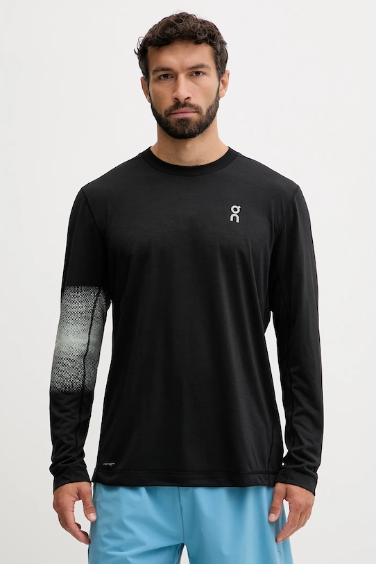 On edzős hosszú ujjú nyomtatásos fekete 1MF30510553