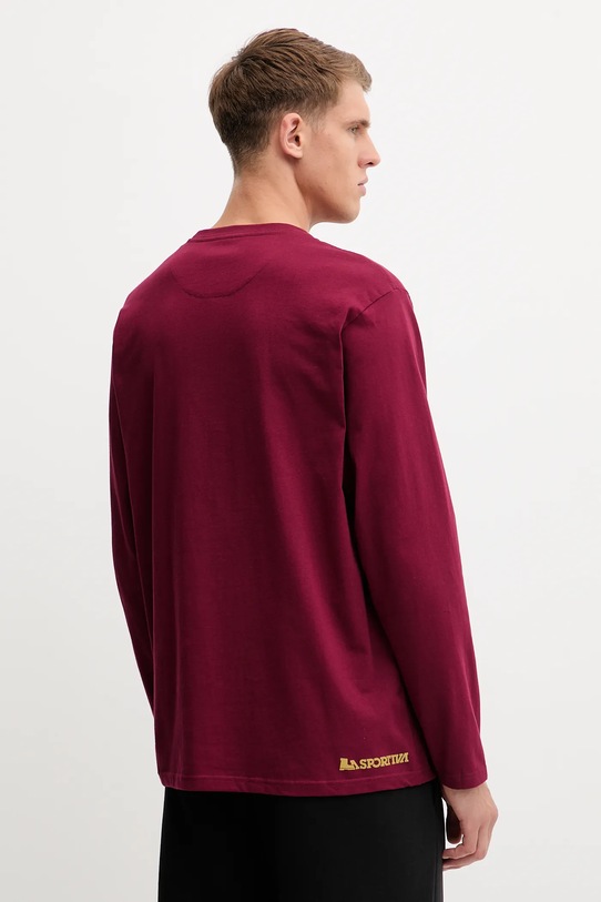 LA Sportiva longsleeve bawełniany Moon Climb ZACL009 bordowy AW25
