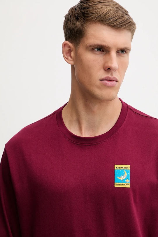 Odzież LA Sportiva longsleeve bawełniany Moon Climb ZACL009 bordowy