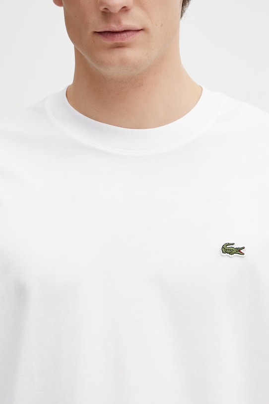 Бавовняний лонгслів Lacoste білий TH7307
