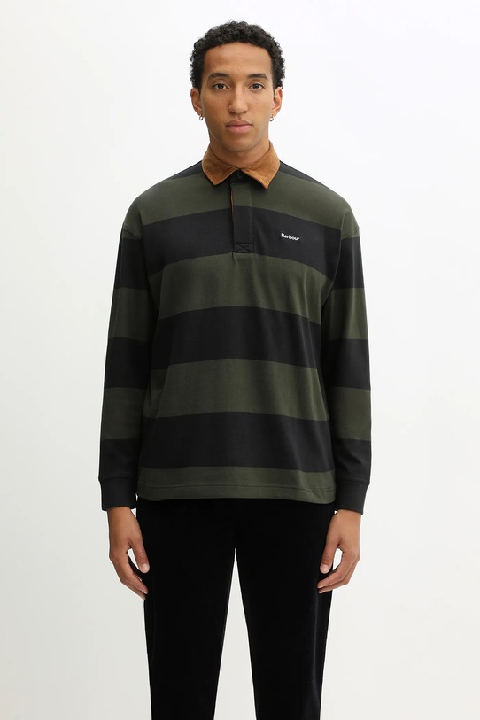 Pamučna majica dugih rukava Barbour Newclose OS Rugby Shirt relaxed zelena MML1513BK31