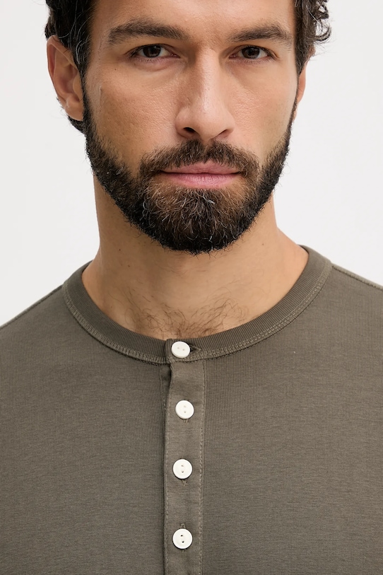 Lindbergh longsleeve bawełniany zielony 30.420095