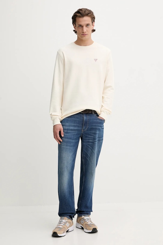 Хлопковый лонгслив Guess Jeans M4BI77.KCII1 бежевый AW25