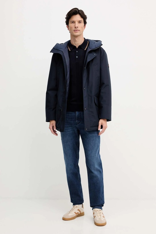 Trussardi sweter wełniany M0048000006N granatowy AW25