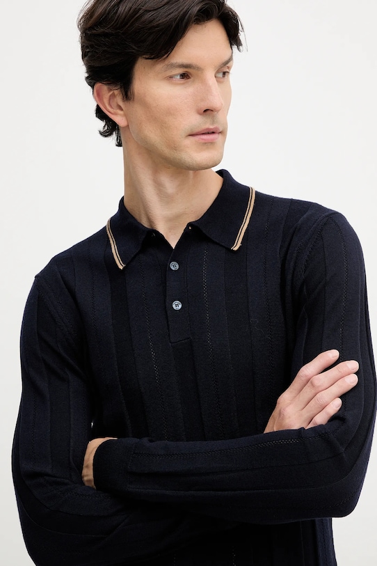 Μάλλινο πουλόβερ Trussardi σκούρο μπλε M0048000006N