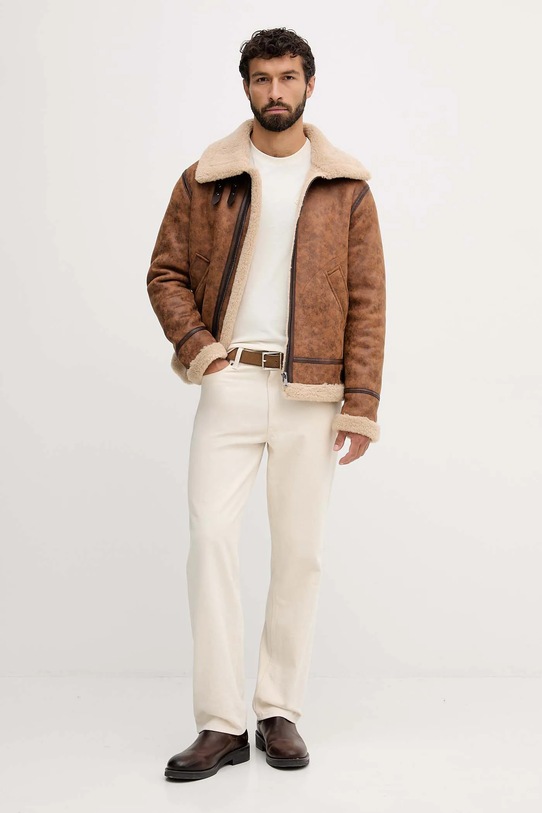 Gant longsleeve bawełniany 2003369 beżowy AW25