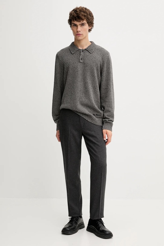 Les Deux sweter bawełniany Billy 1000556 szary AW25