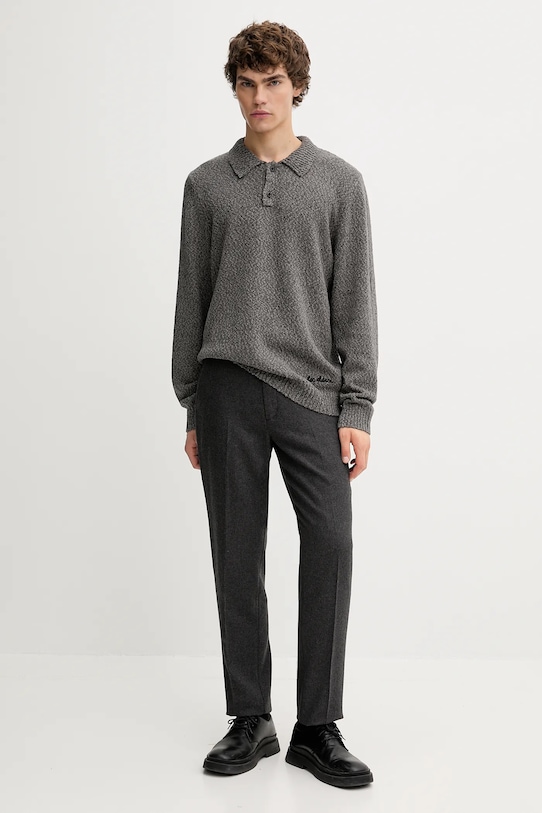 Les Deux sweter bawełniany Billy 1000556 szary AW25