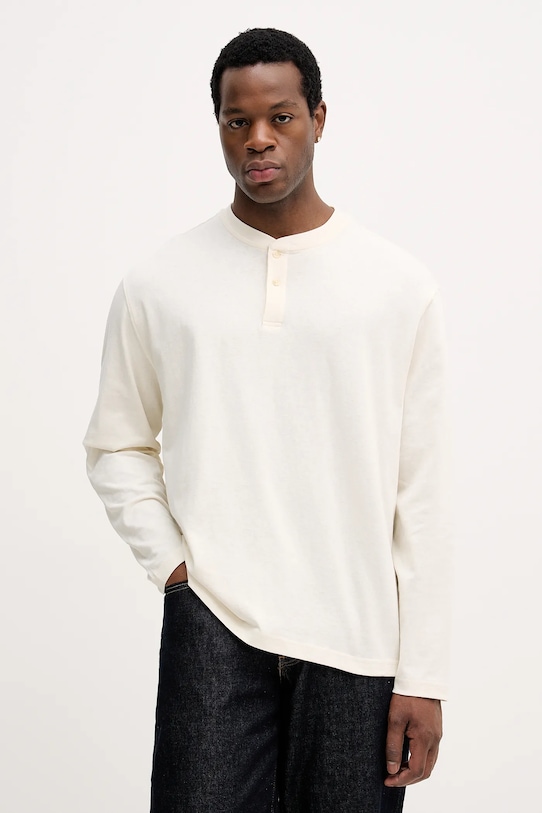 United Colors of Benetton longsleeve bawełniany bawełna beżowy 3L6PU10B6