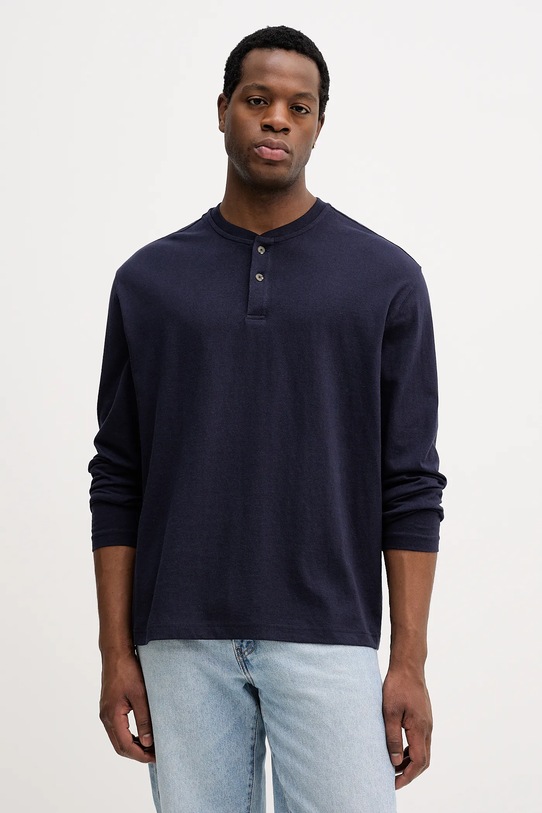 United Colors of Benetton longsleeve bawełniany bawełna granatowy 3L6PU10B6