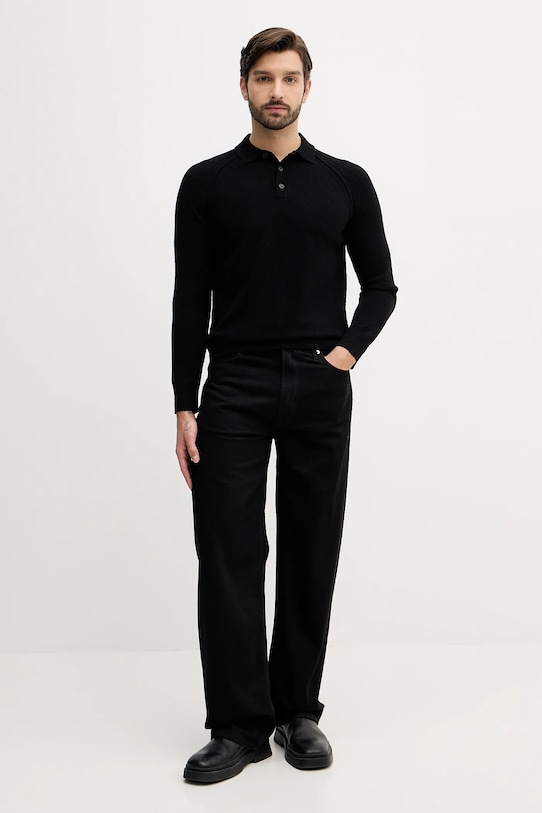 United Colors of Benetton sweter wełniany 1006U301Q czarny AW25
