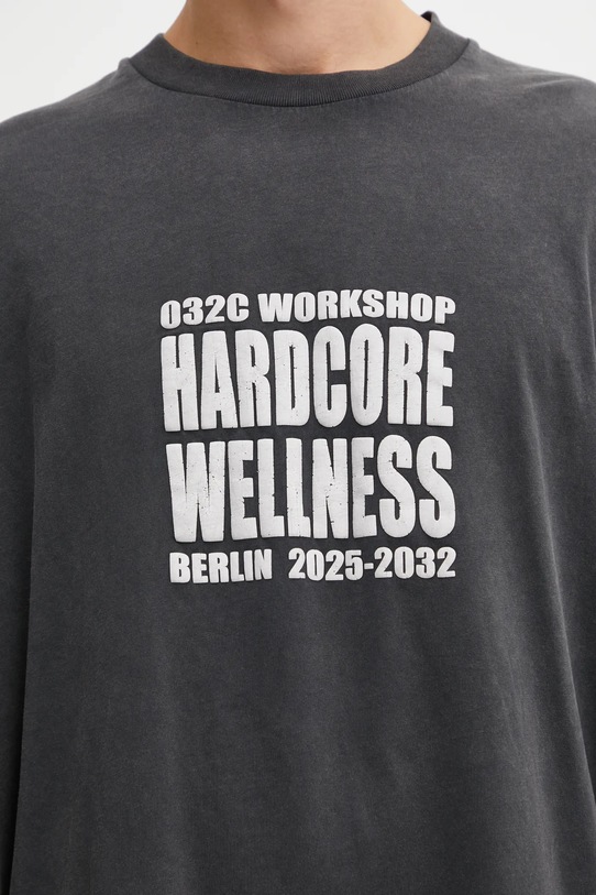 032C t-shirt bawełniany 'Hardcore Wellness' F25.URC.0274.050 czarny