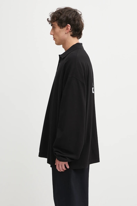 032C longsleeve bawełniany 'Speed Devil' F25.URC.0479.050 czarny AW25