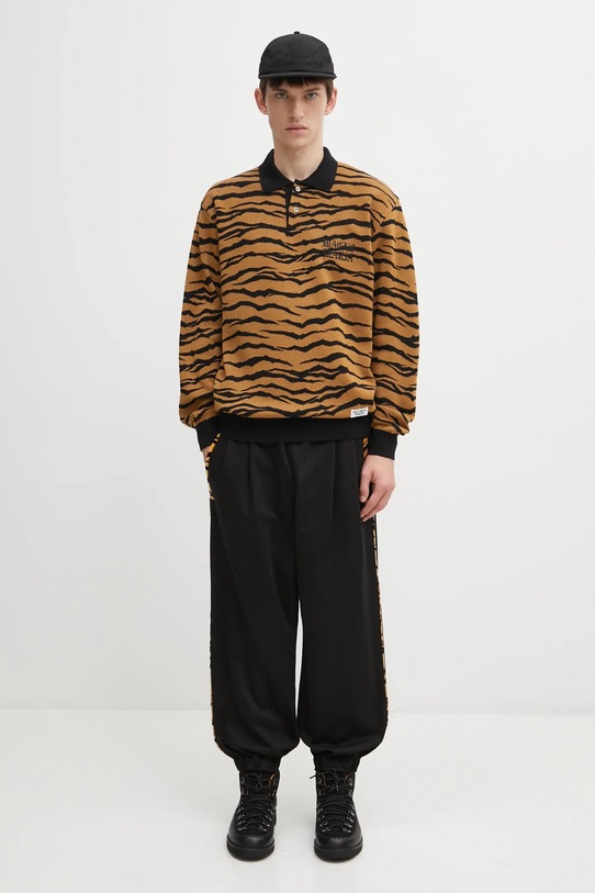 Wacko Maria sweter wełniany Tiger 25FW.WMK.KN10 brązowy