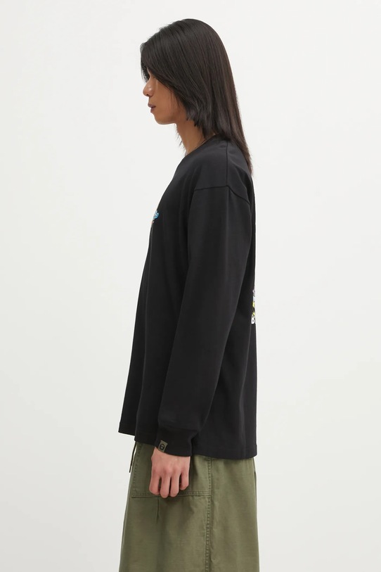 AAPE longsleeve bawełniany AAPLTM1722XXP czarny AW25