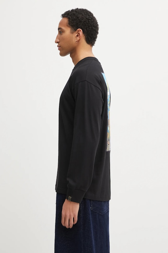 AAPE longsleeve bawełniany AAPLTM1721XXP czarny AW25