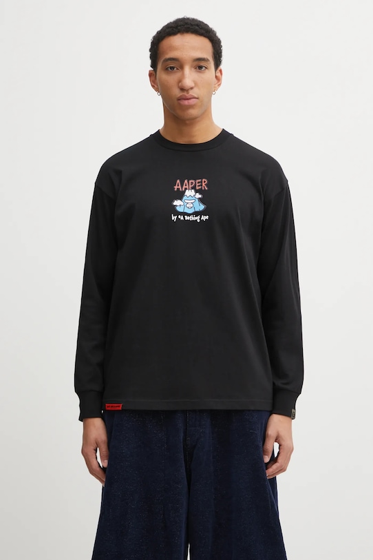 Odzież AAPE longsleeve bawełniany AAPLTM1721XXP czarny