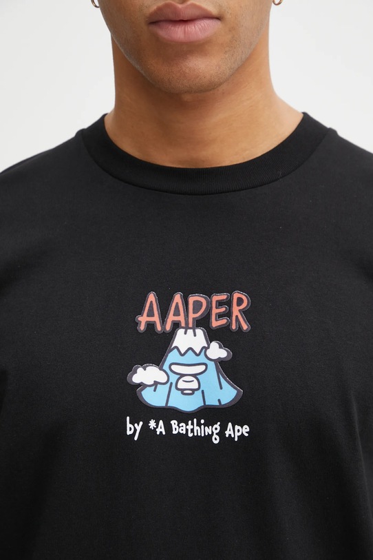 AAPE longsleeve bawełniany czarny AAPLTM1721XXP