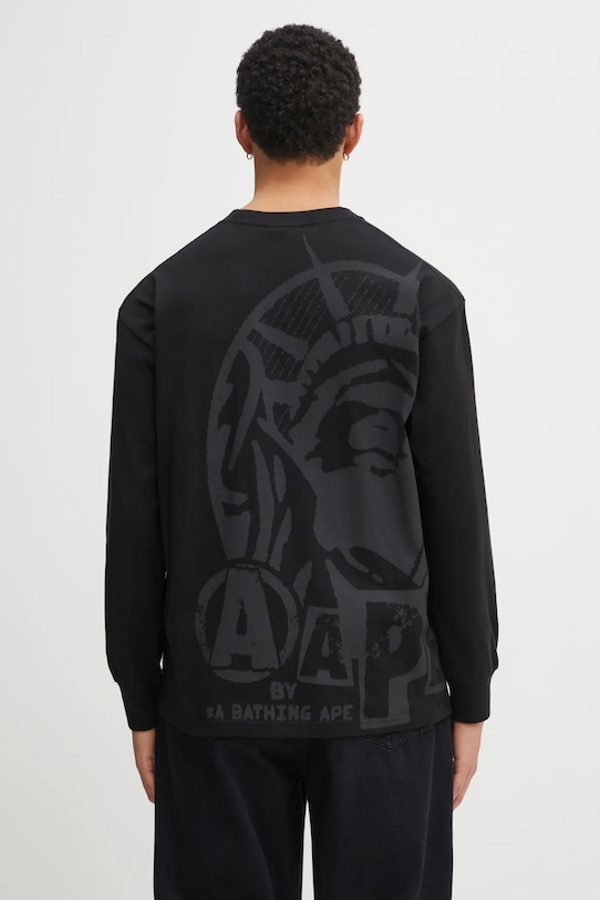 Odzież AAPE longsleeve bawełniany Theme Main AAPLTM1752XXP czarny
