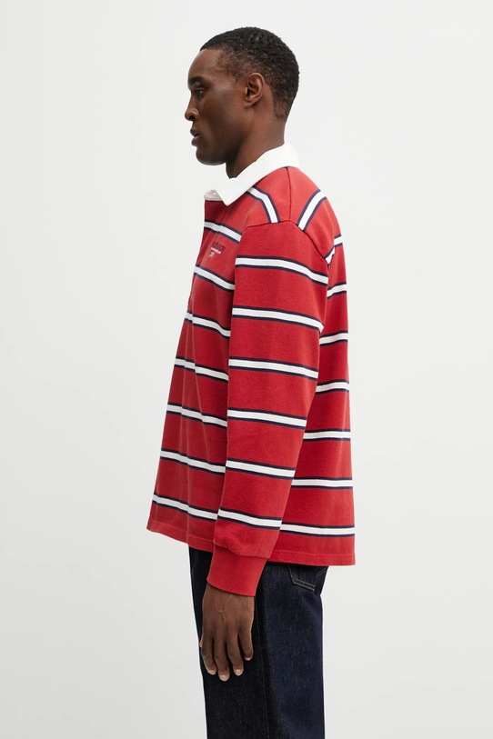 Sporty & Rich longsleeve bawełniany S&R Nautical Rugby TO09563178RE35 czerwony AW25