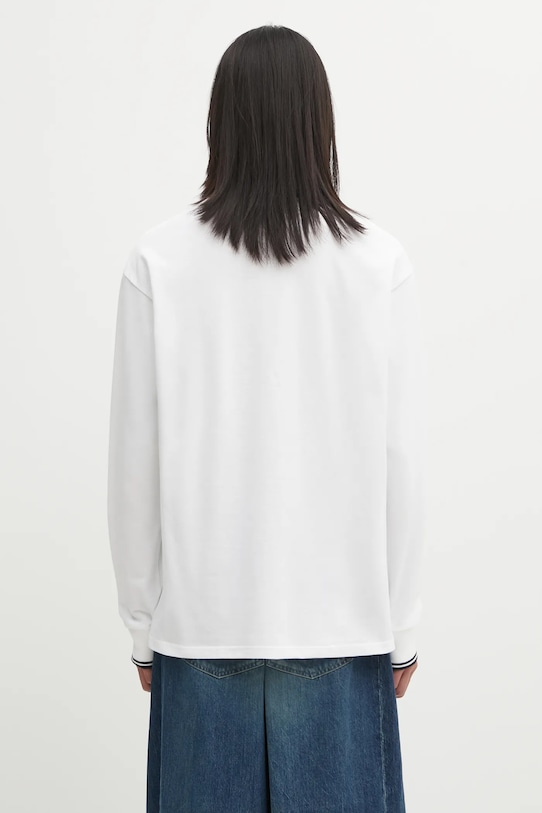 Odzież Needles longsleeve bawełniany RW347 biały