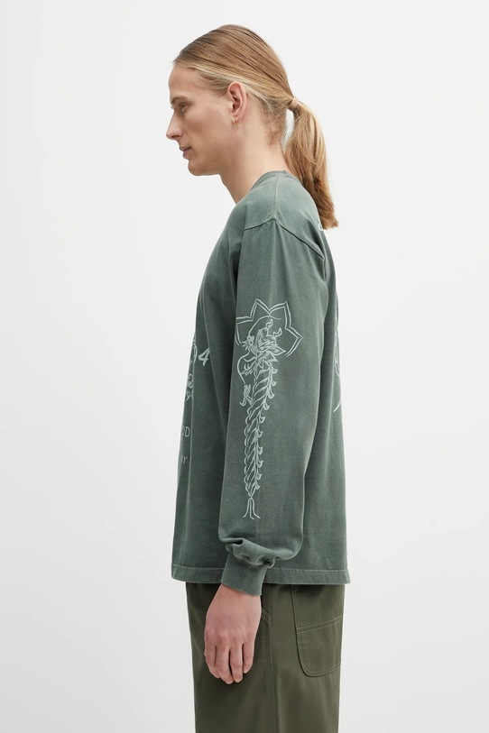 NEIGHBORHOOD longsleeve bawełniany NH . TEE LS-14 252PCNH.LT14 zielony AW25