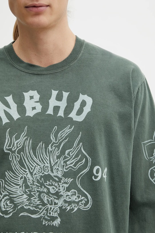 NEIGHBORHOOD longsleeve bawełniany NH . TEE LS-14 zielony 252PCNH.LT14