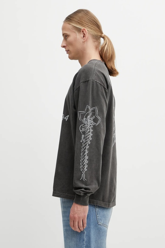 NEIGHBORHOOD longsleeve bawełniany NH . TEE LS-14 252PCNH.LT14 szary AW25