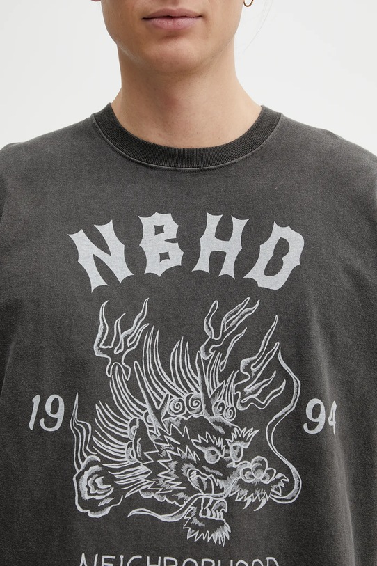 NEIGHBORHOOD longsleeve bawełniany NH . TEE LS-14 szary 252PCNH.LT14