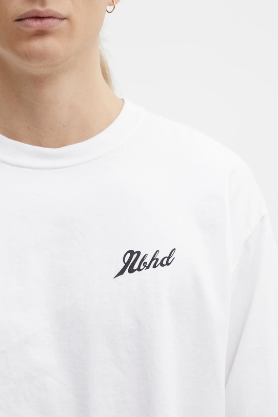 NEIGHBORHOOD longsleeve bawełniany NH . TEE LS-2 biały 252PCNH.LT02