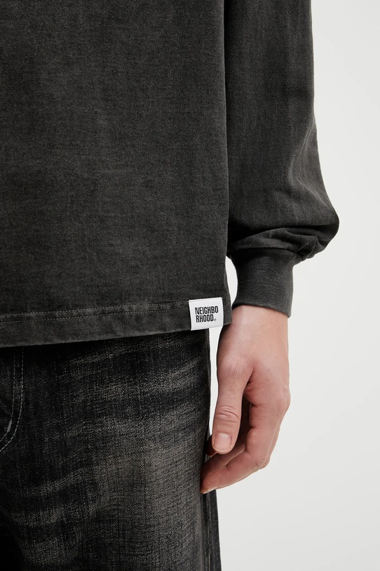 NEIGHBORHOOD longsleeve bawełniany PIGMENT DYED szary 252FPNH.CSM06