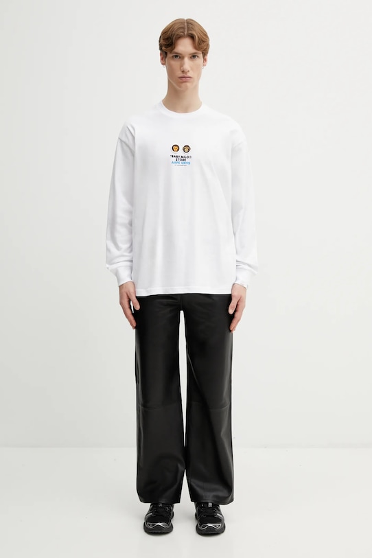 AAPE longsleeve bawełniany AAPLTM9797XXP biały