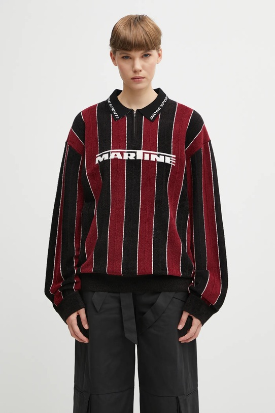 Martine Rose longsleeve Sporty Logo Polo 981YA20027 bordowy AW25