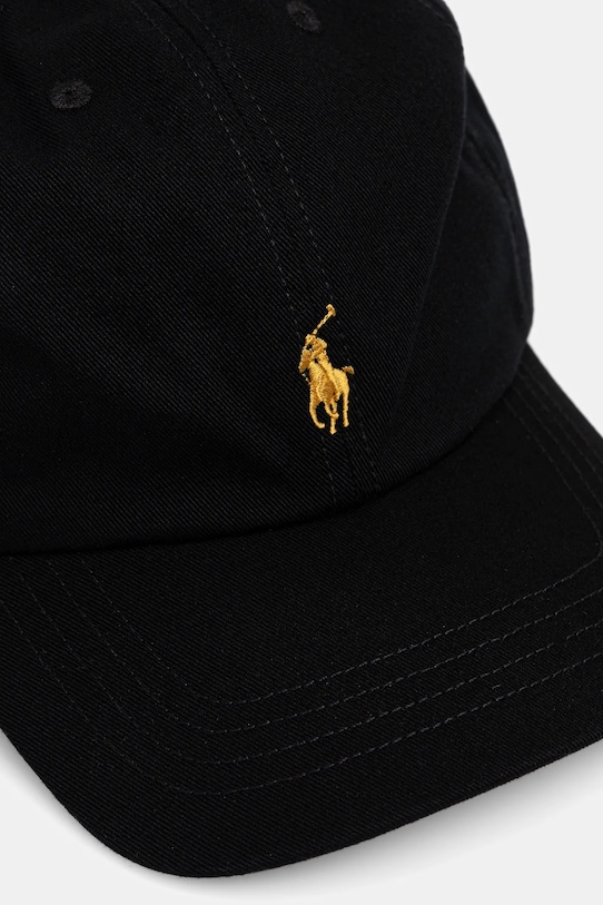 Βαμβακερό καπέλο του μπέιζμπολ Polo Ralph Lauren 323785653075 μαύρο AW25