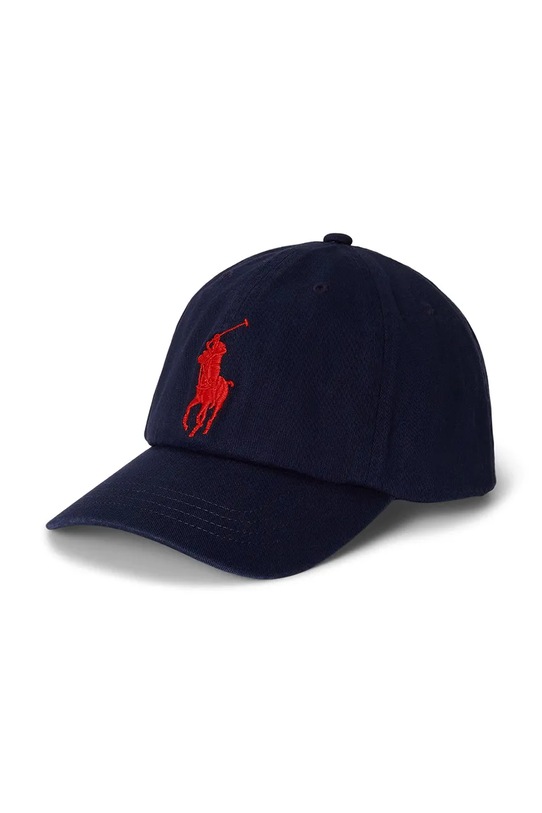 Παιδικό βαμβακερό καπέλο μπέιζμπολ Polo Ralph Lauren απλικέ σκούρο μπλε 323980965002