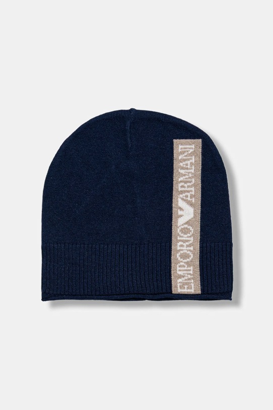 Emporio Armani czapka i szalik z domieszką wełny dziecięcy EB000811.AF17340 granatowy AW25