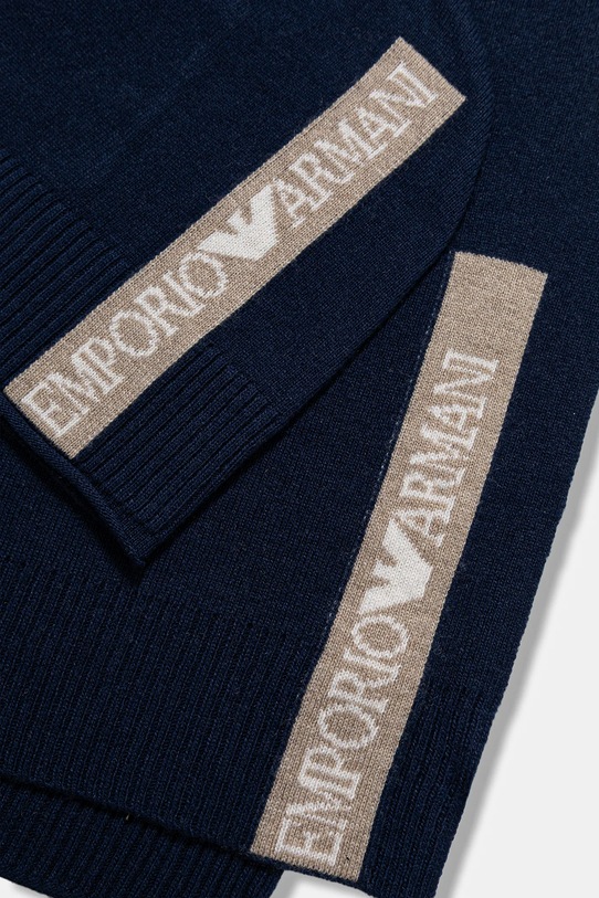 Emporio Armani czapka i szalik z domieszką wełny dziecięcy EB000811.AF17340 granatowy