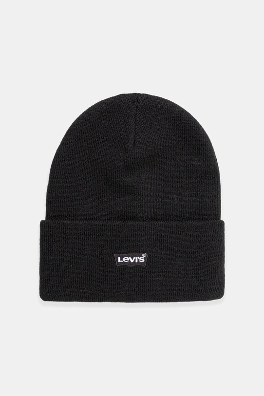 Dětská čepice Levi's LAN TONAL EMBROIDERED BEANIE středně silná černá 9A8707
