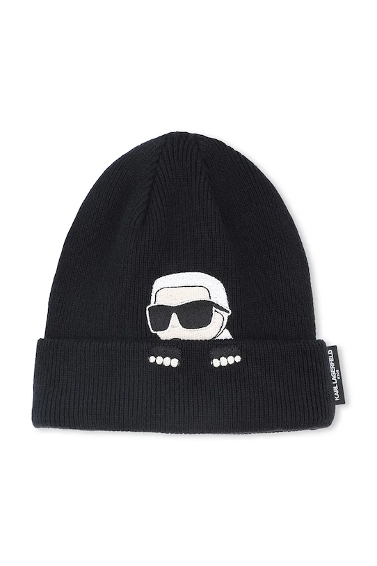 Karl Lagerfeld czapka bawełniana dziecięca aplikacja czarny Z31004