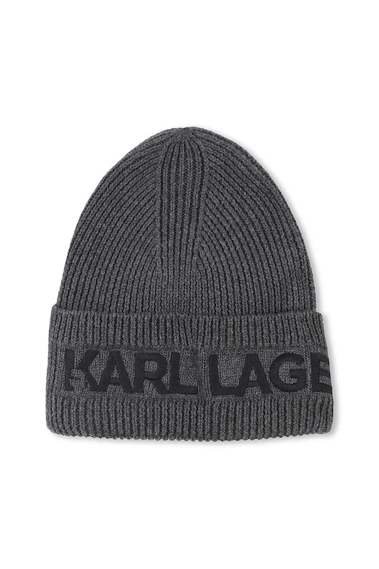 Karl Lagerfeld czapka i szalik bawełniany dziecięcy Z31031.56.58 szary AW25
