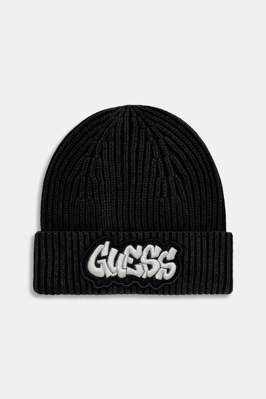 Guess czapka bawełniana aplikacja czarny L5BZ01.Z4130.9BYA