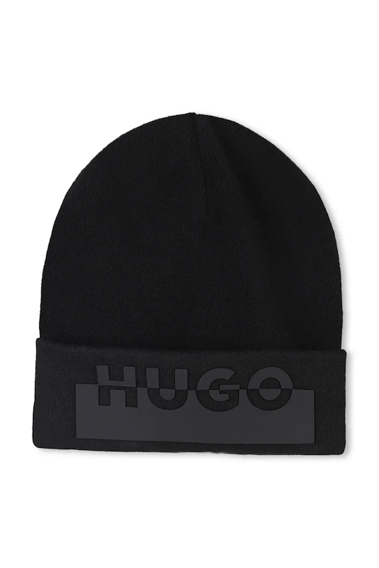 HUGO czapka z domieszką wełny dziecięca z domieszką wełny czarny G00547.54.56