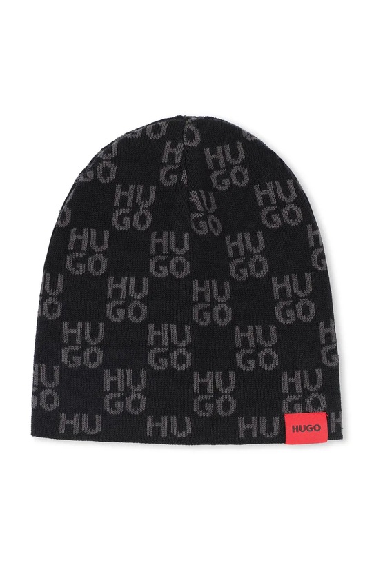 HUGO czapka dwustronna bawełniana dziecięca G00550.52.54 czarny AW25