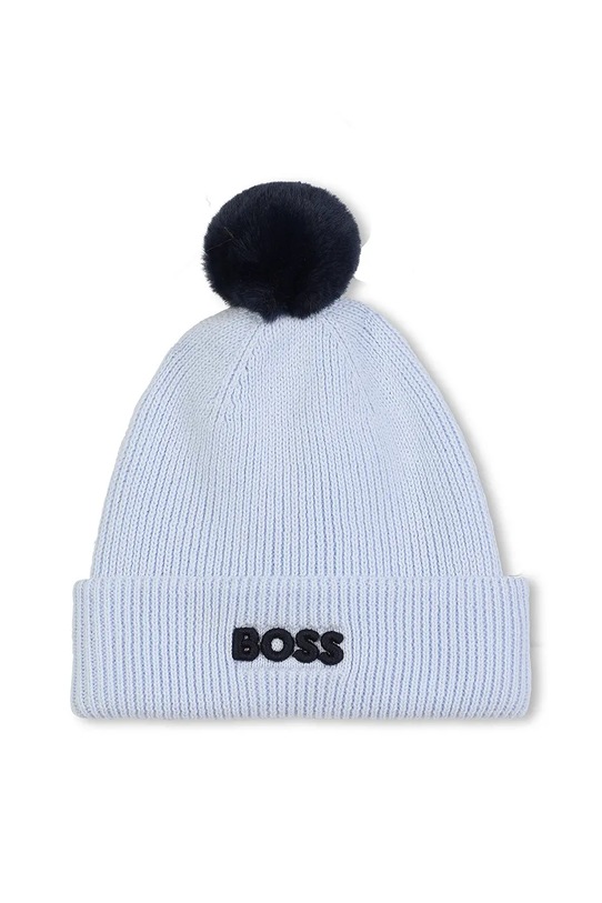 BOSS czapka bawełniana dziecięca aplikacja niebieski J52595