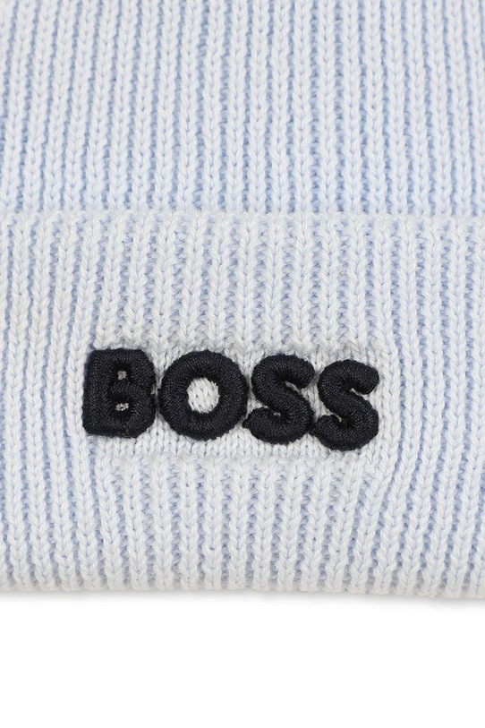 Chłopiec BOSS czapka bawełniana dziecięca J52595 niebieski