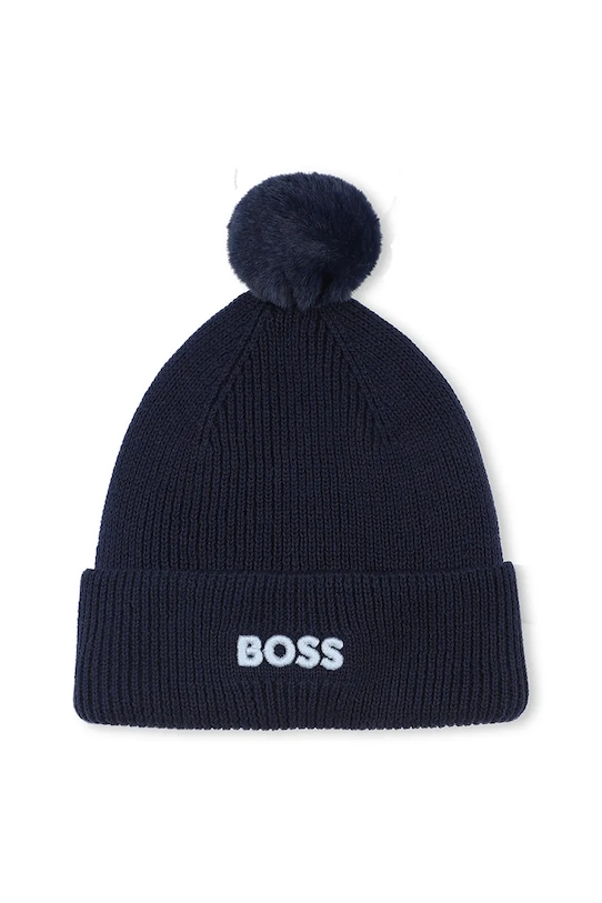 BOSS czapka bawełniana dziecięca aplikacja granatowy J52595